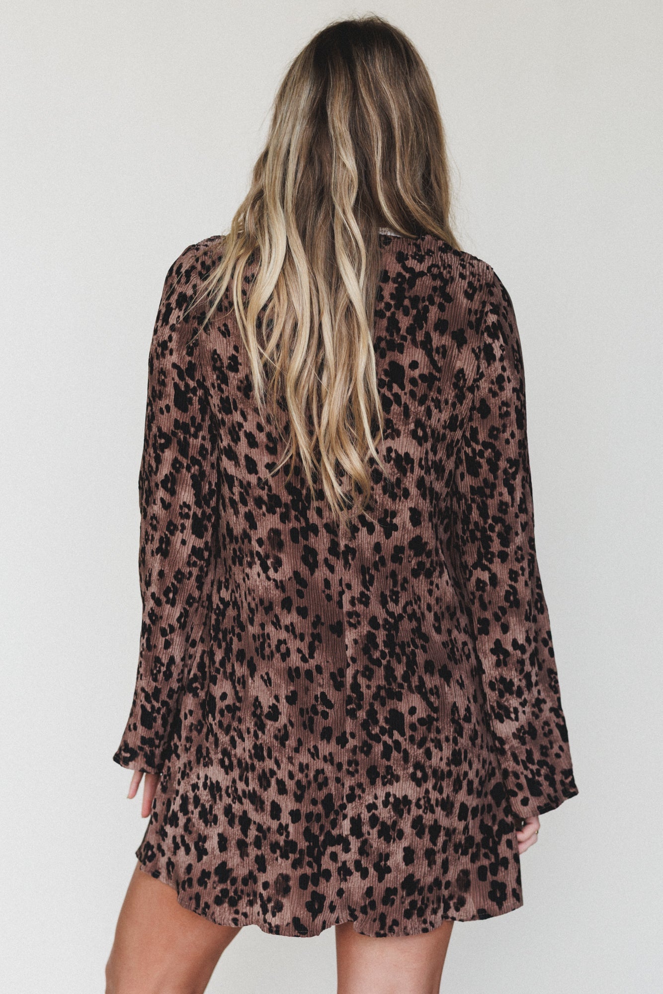 Catwalk Mini Dress  - Mocha Leopard