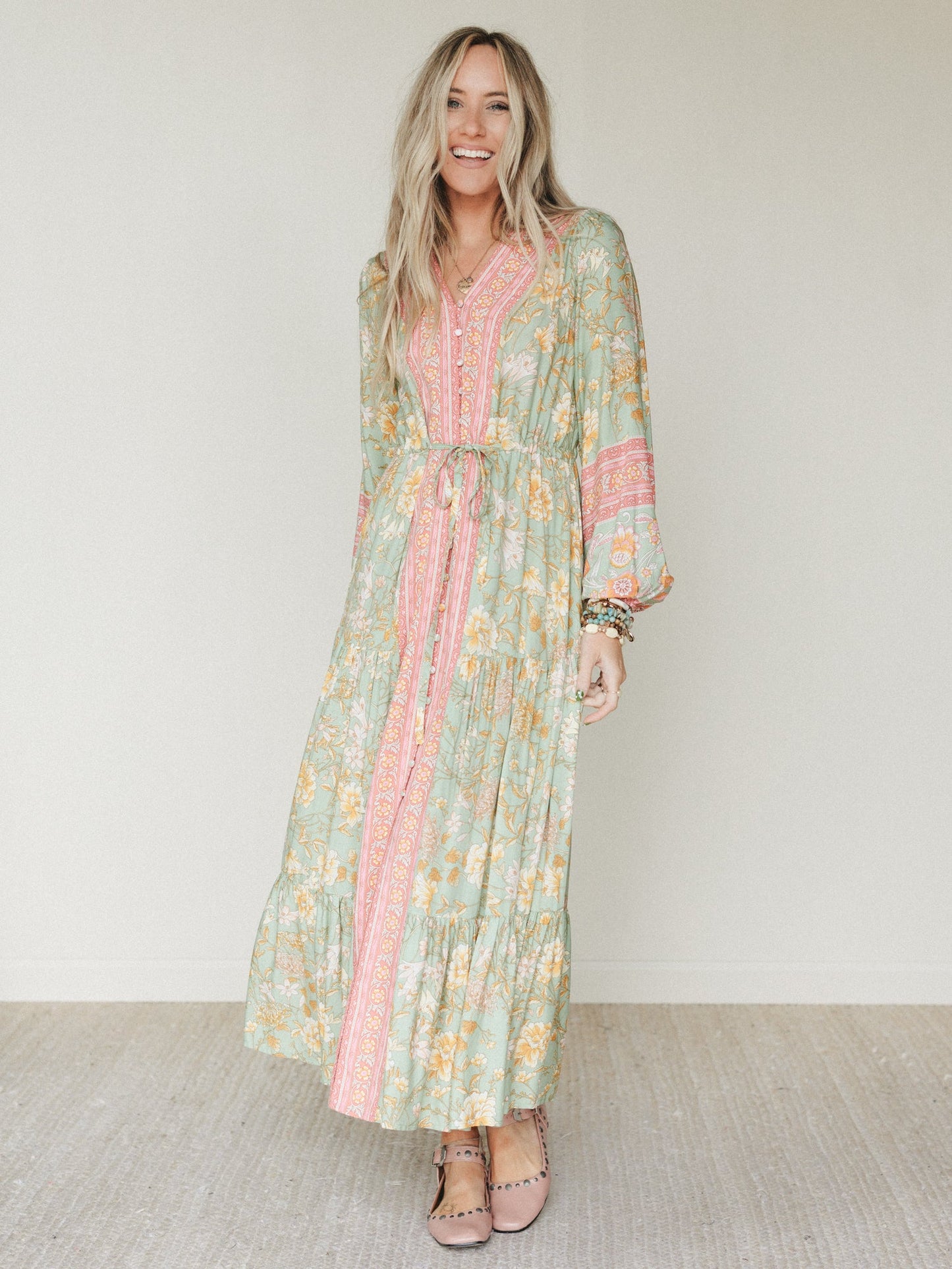 Lost in The Wind Maxi Dress - Sage