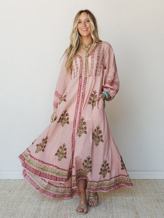 Bali Song Maxi Dress - Pink Multi