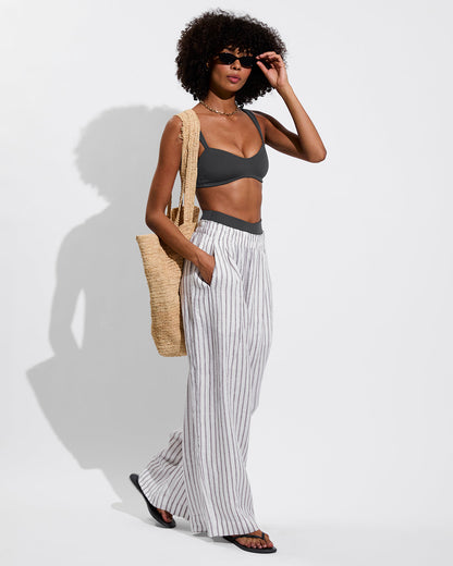 Coastal Pant - Classic Stripe: Stormy / Coconut