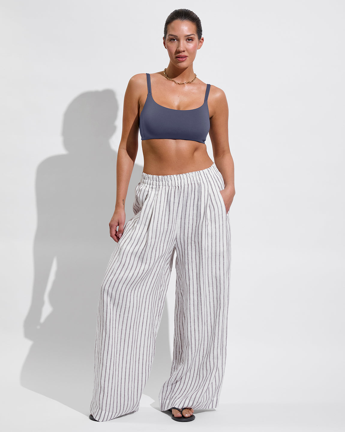 Coastal Pant - Classic Stripe: Stormy / Coconut