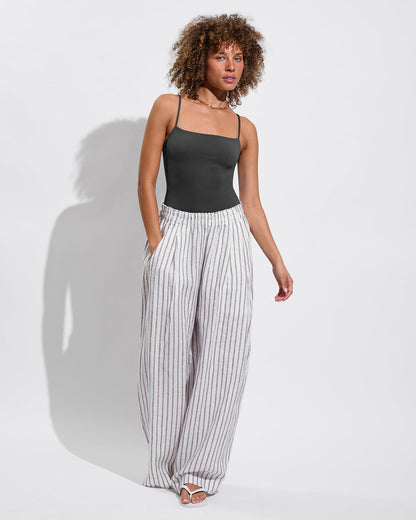 Coastal Pant - Classic Stripe: Stormy / Coconut
