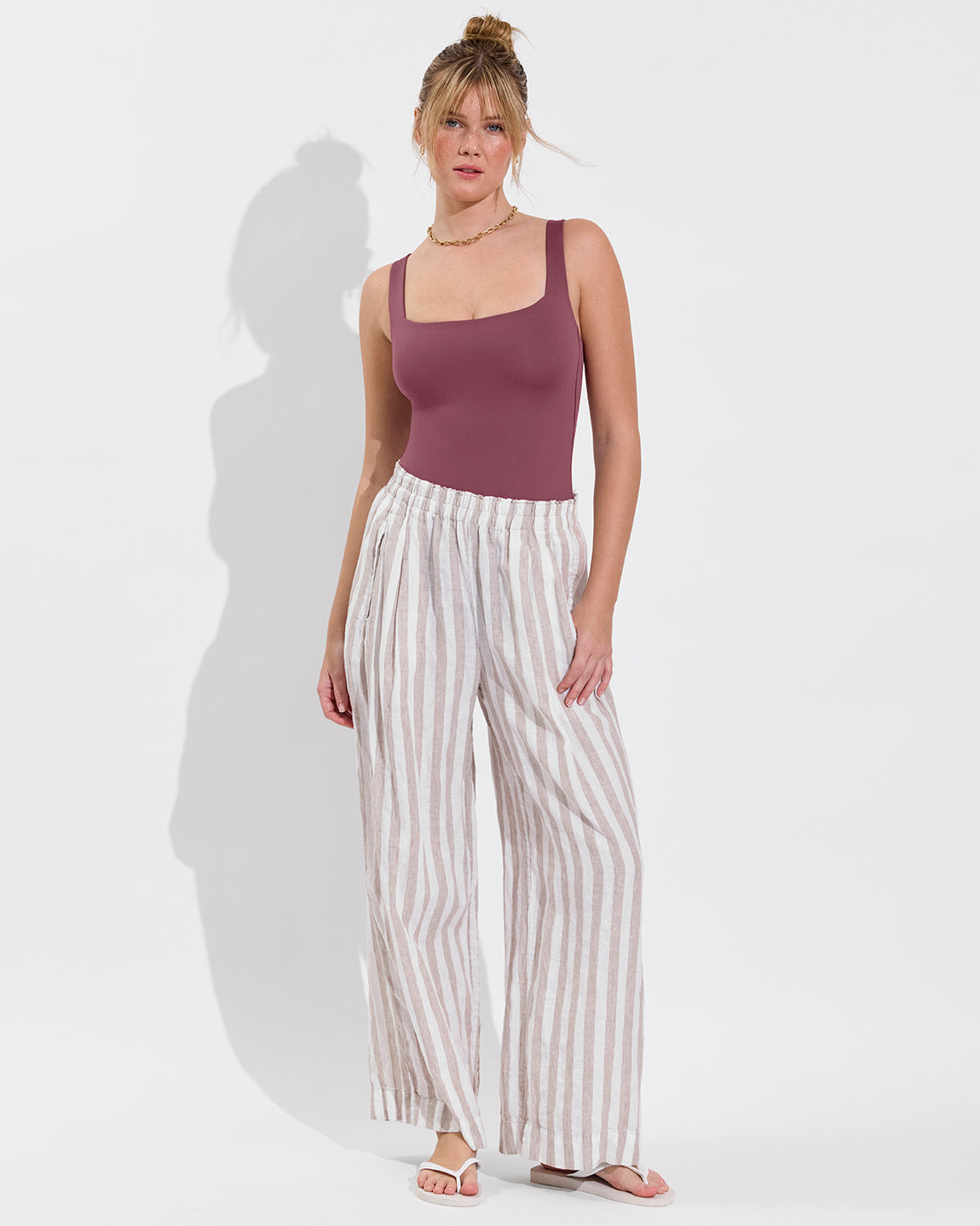 Coastal Pant - Beach Stripe: Beach / Coconut