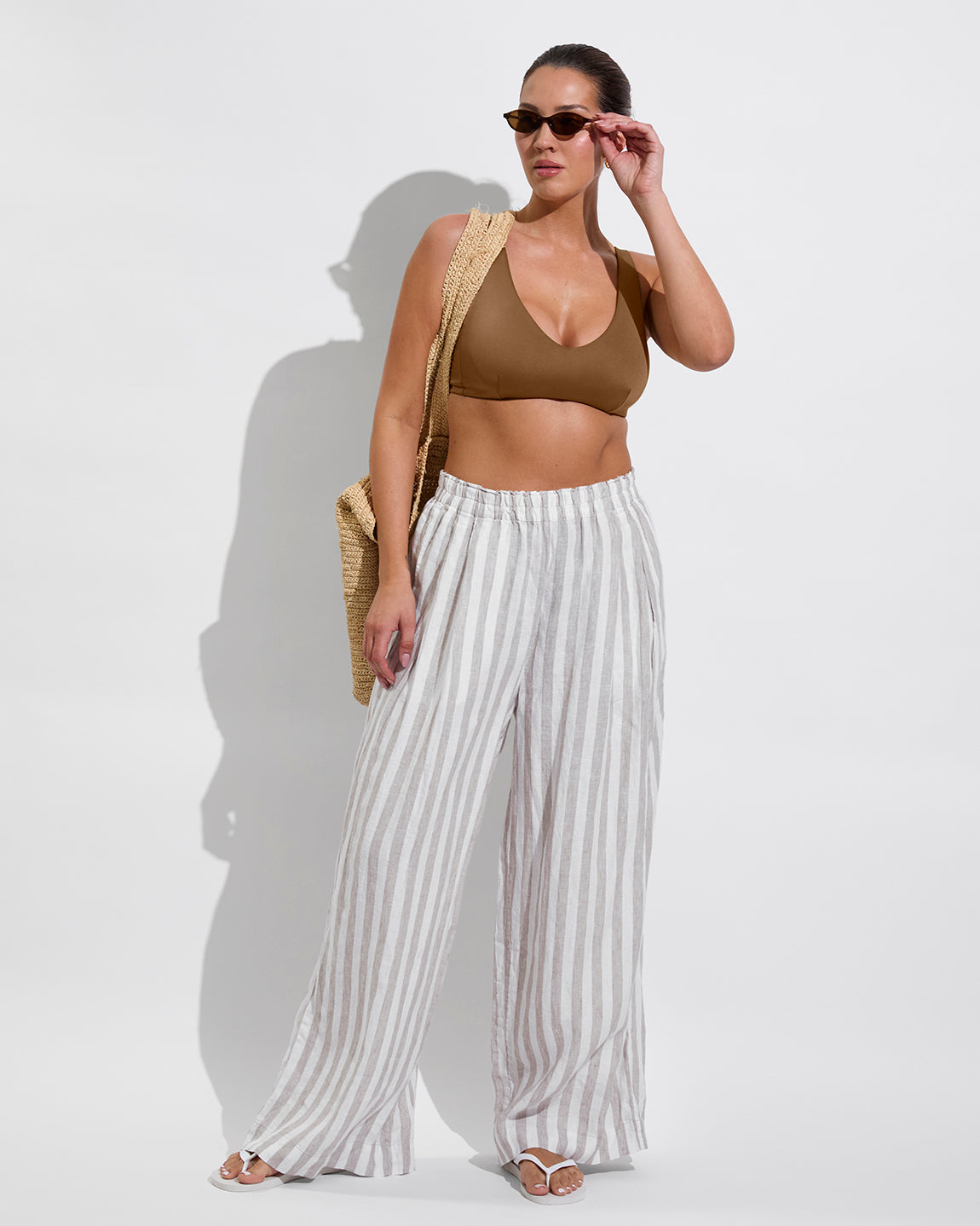 Coastal Pant - Beach Stripe: Beach / Coconut