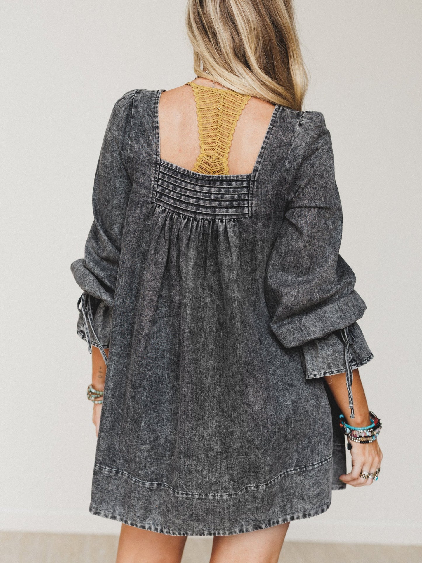 Soft Grove Babydoll Dress - Black