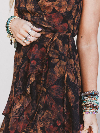 Jocelyn Wrap Dress  - Black