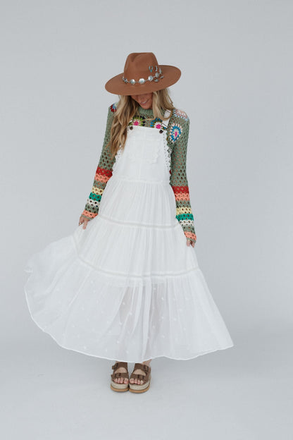 Green Paths Overall Dress - Off White