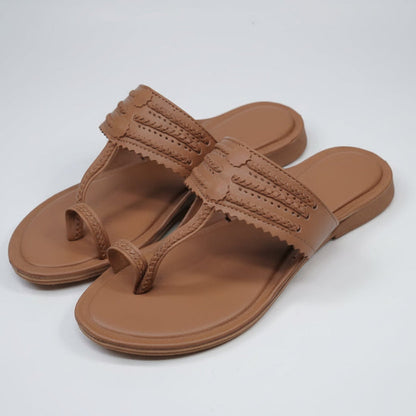 BareBliss Super Soft Kaarya Kolhapuri Kols for women in grey and peach by NIIRA
