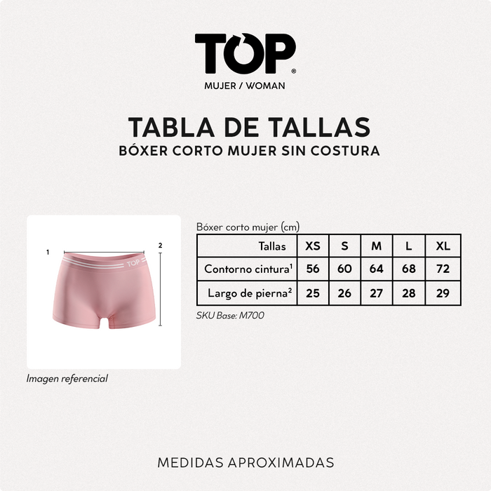 Bóxer Corto MUJER Microfibra Sin Costuras Pack 3 C3