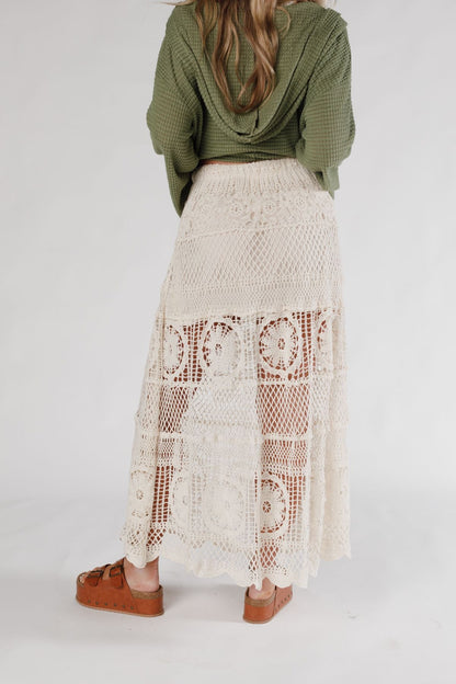 Boho Canyon Crochet Skirt - Natural