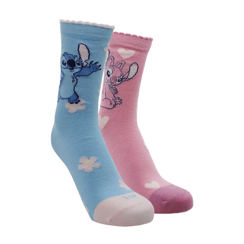 Calcetines Largos Mujer Algodón Pack 2 Stitch C1