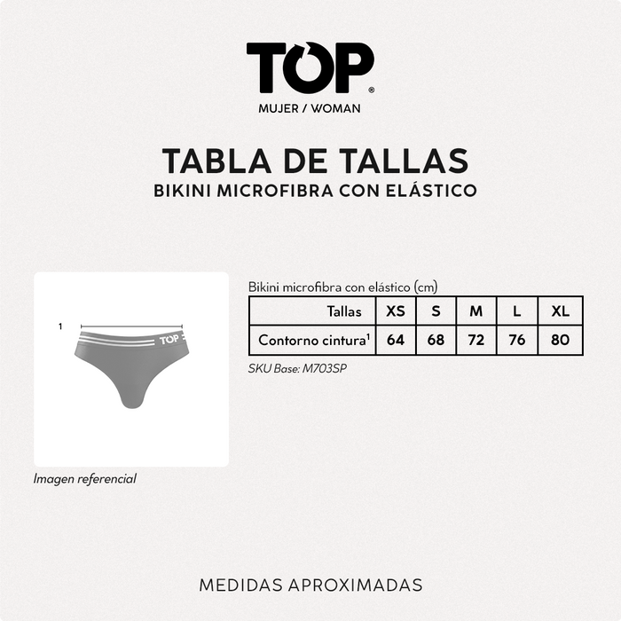Calzón Bikini Microfibra Con Elástico Pack 3 Active C1