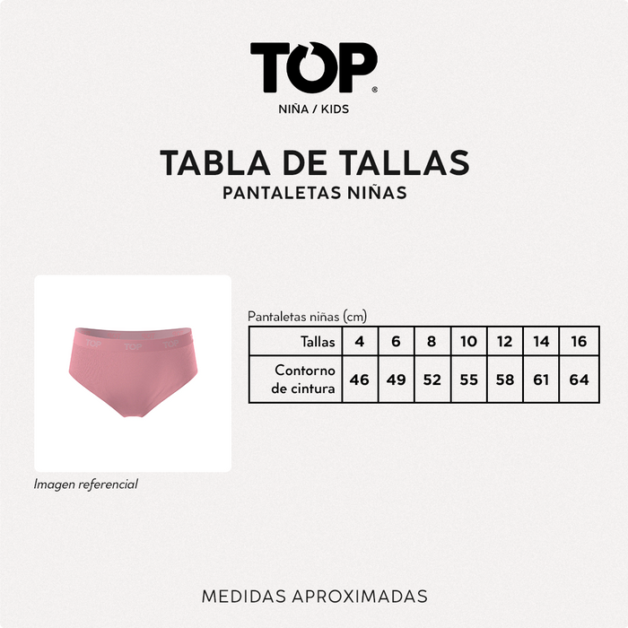 Calzón Pantaletas NIÑA Algodón Pack 5 C1