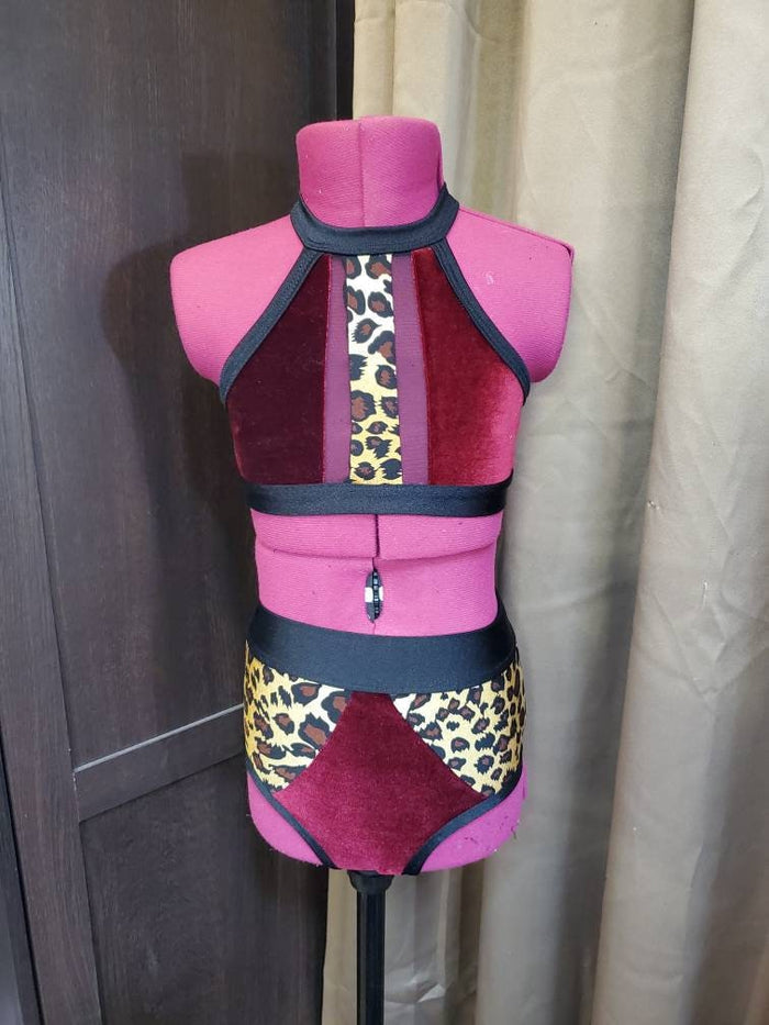 Leopard 2 Piece Dancewear