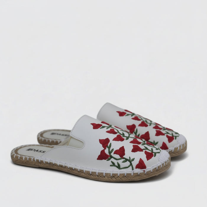 Overcast Bougainvillea espadrilles for women by NIIRA, handcrafted canvas flats with floral print