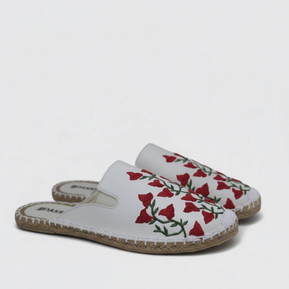 Overcast Bougainvillea espadrilles for women by NIIRA, handcrafted canvas flats with floral print