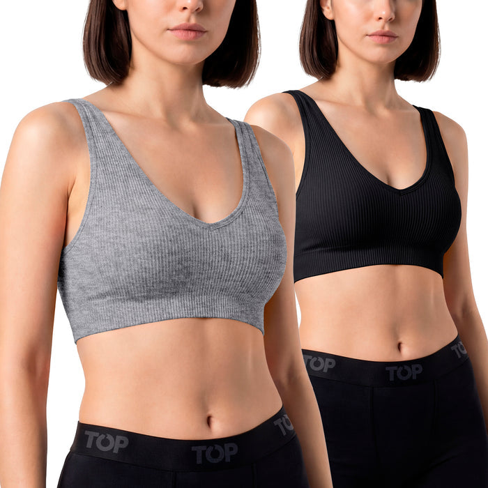 Pack 2 Petos Mujer Microfibra Con Relleno C1