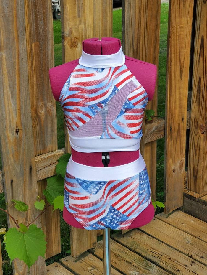 Youth large 'Merica 2 piece dance set